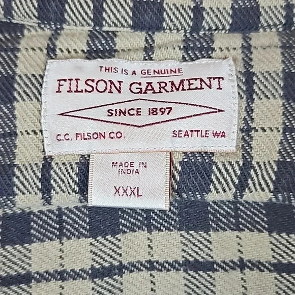 Filson Vintage Flannel Heavy Cotton Work Shirt 3XL - Picture 5 of 5